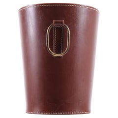 Pair of Bins in Patinated Leather, Illums Bolighus, 1950s, Dainsh Midcentury