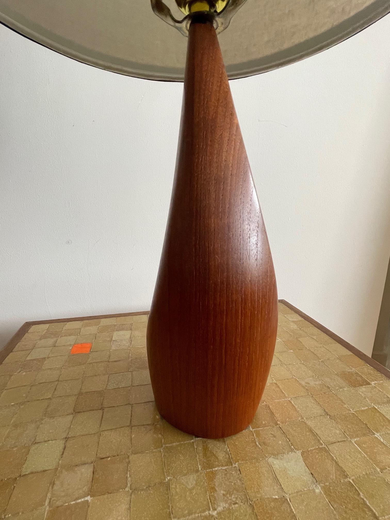 Pair of Biomorphic Danish Teak Lamps by Ernst Henriksen 5