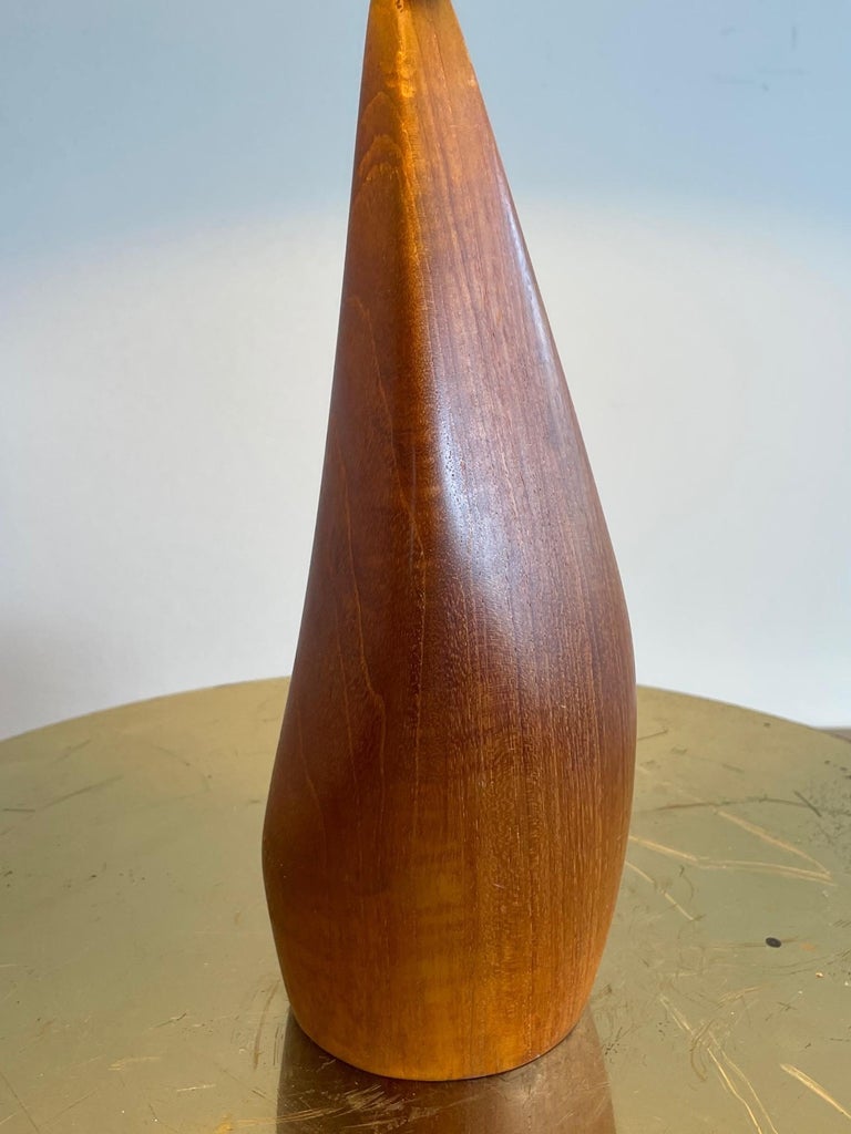 Pair of Biomorphic Danish Teak Lamps by Ernst Henriksen For Sale 1