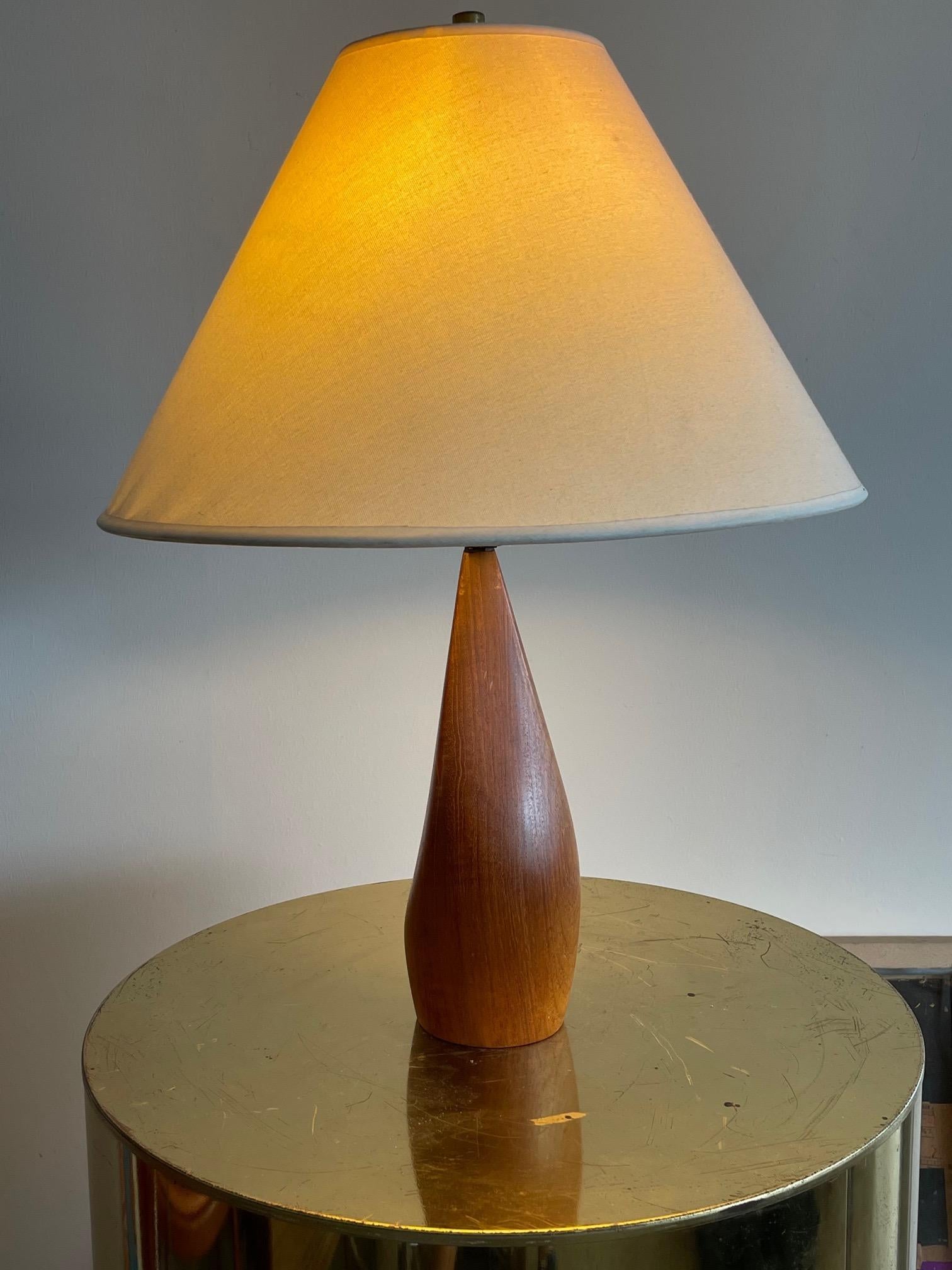 Pair of Biomorphic Danish Teak Lamps by Ernst Henriksen 2