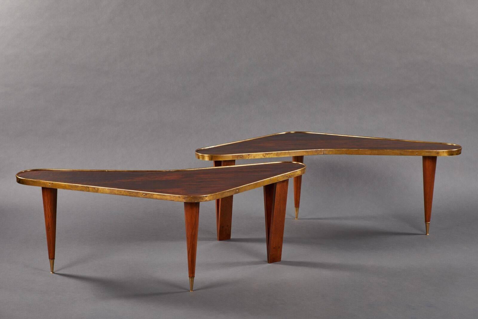 Pair of Biomorphic Rosewood Coffee Tables In Good Condition In Los Angeles, CA