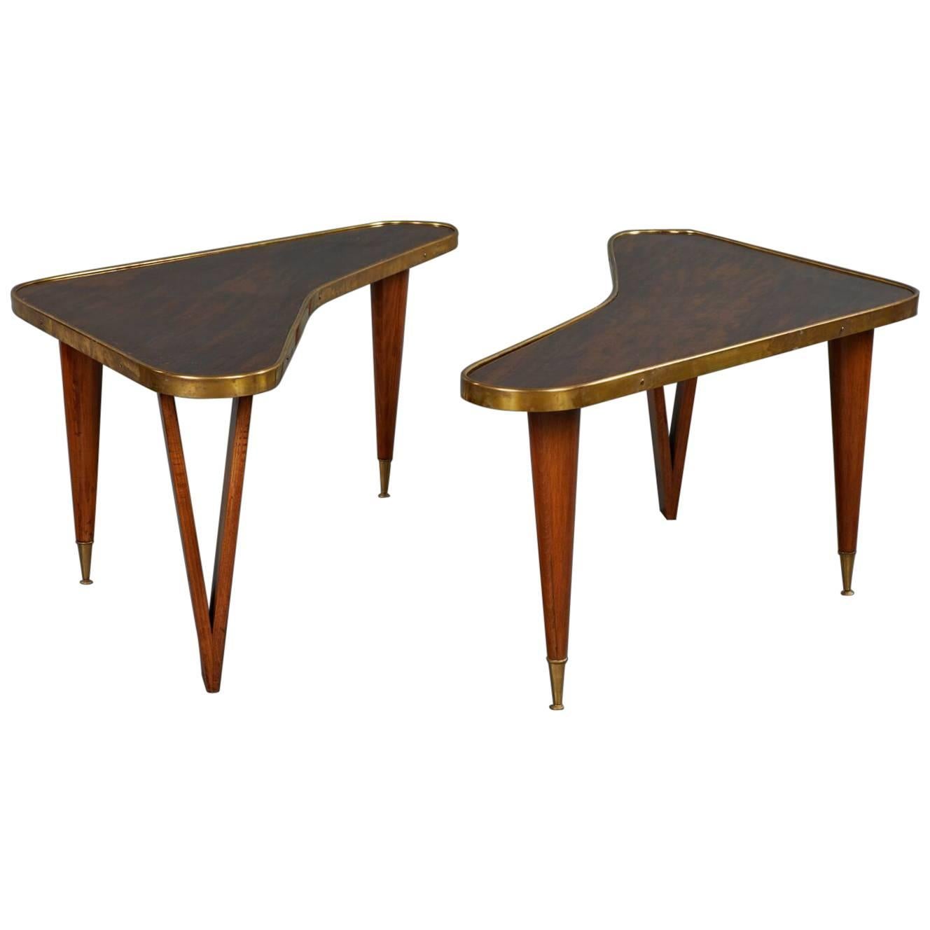 Pair of Biomorphic Rosewood Coffee Tables