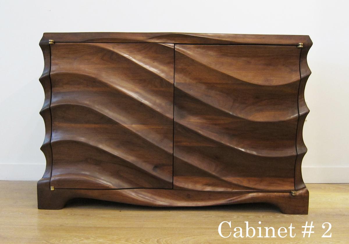 Brass Pair of Biomorphic Studio Cabinets