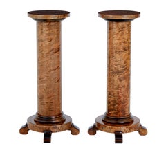 Pair of birch art deco pedestals