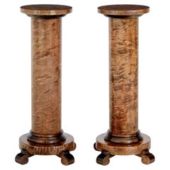 Pair of birch art deco pedestals