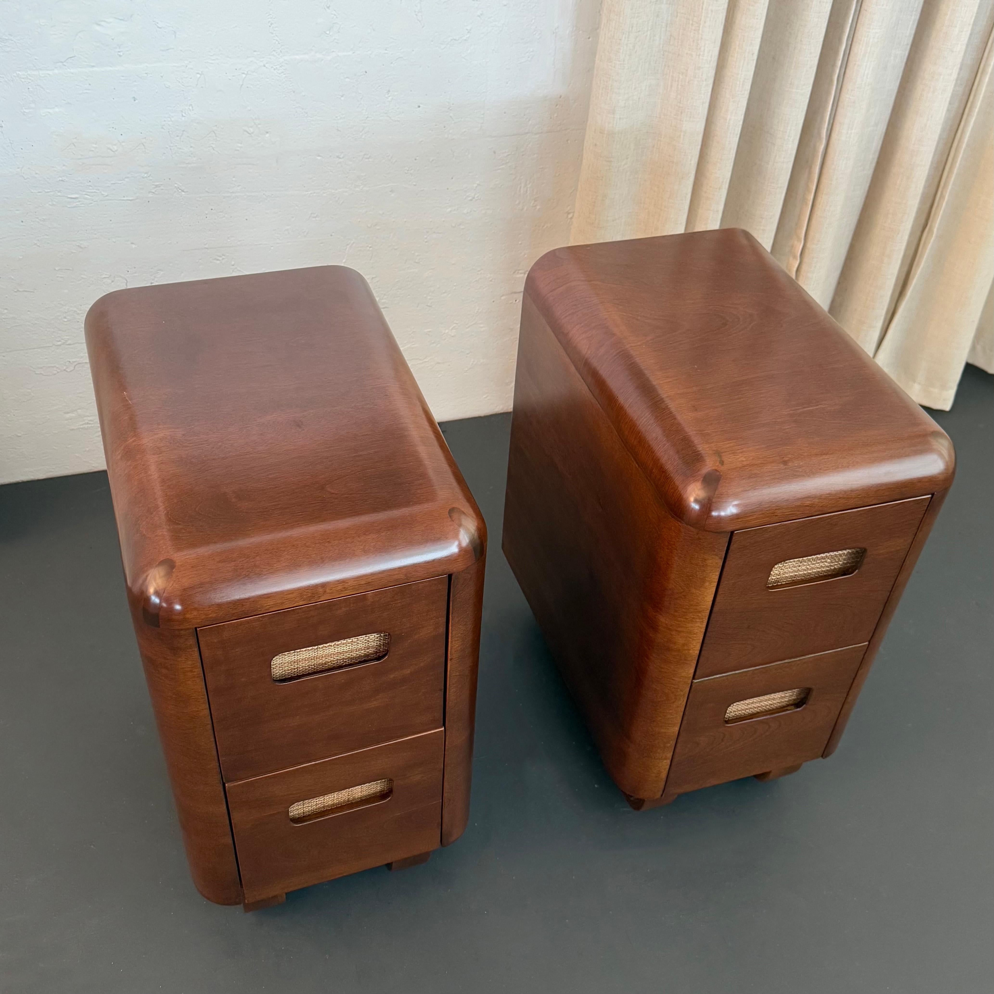 American Pair Of Birch Bentwood Night Stands By Paul Goldman For Plymodern For Sale