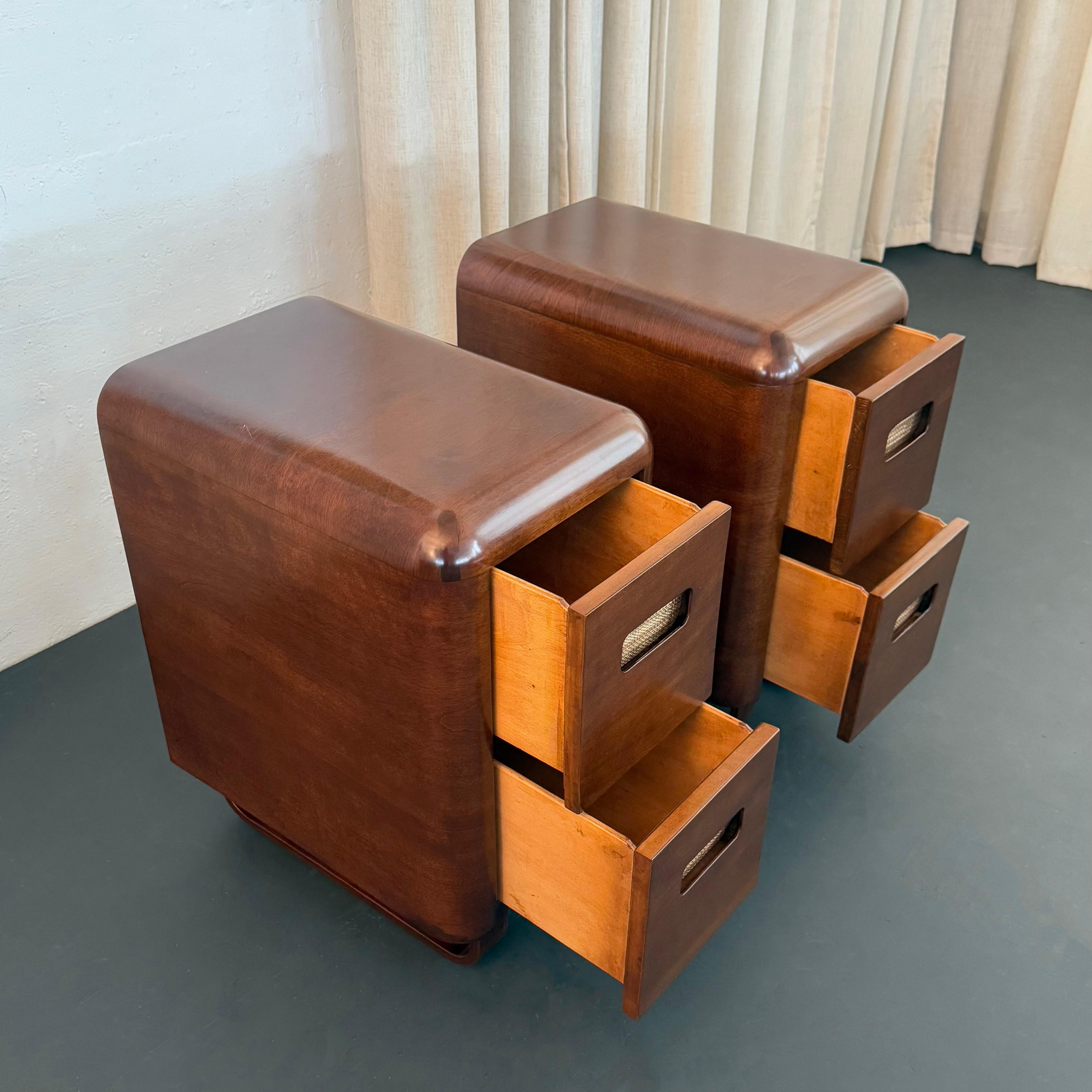 20th Century Pair Of Birch Bentwood Night Stands By Paul Goldman For Plymodern For Sale