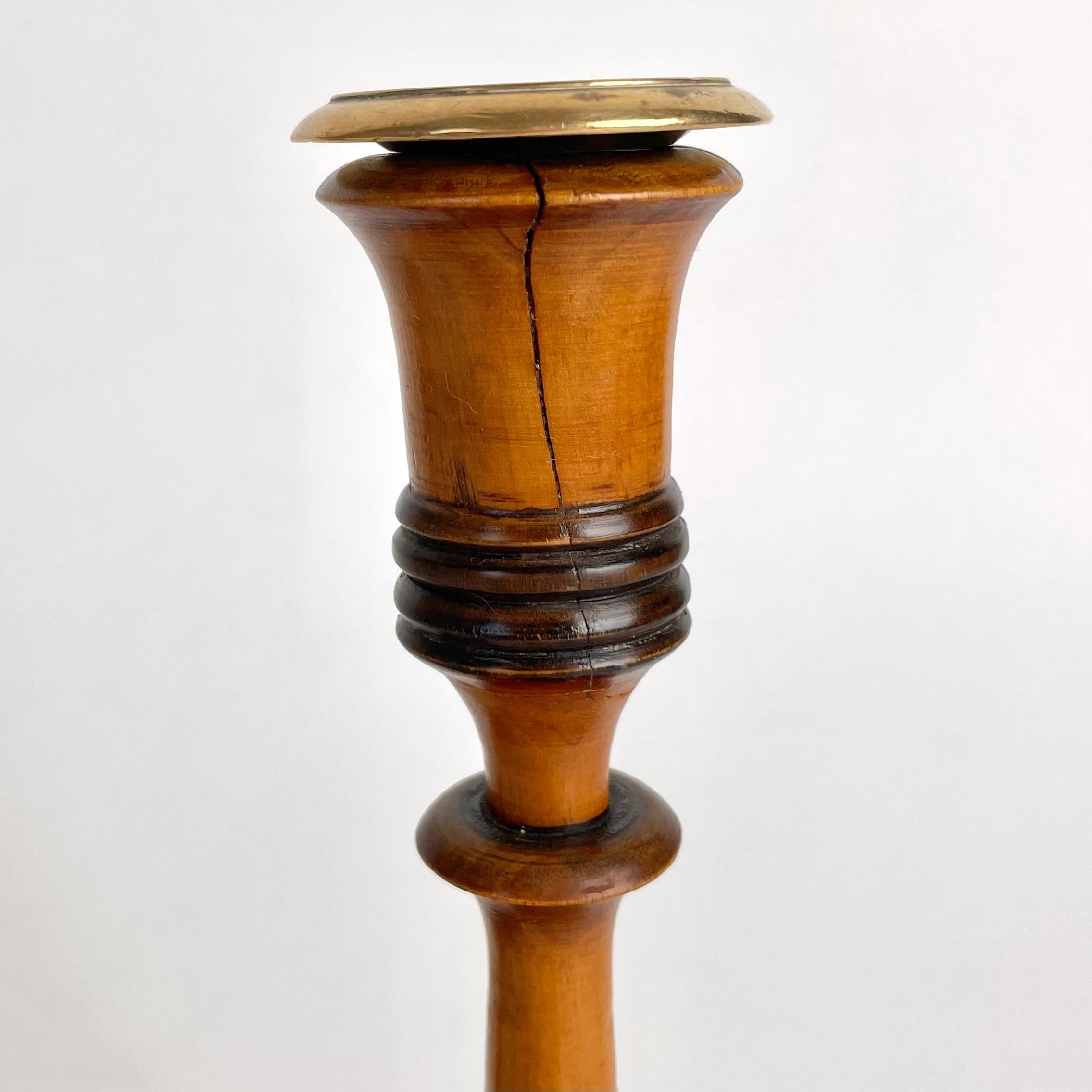 Pair of Birch Candlesticks in Swedish Karl-Johan from the 1820s-1830s For Sale 2