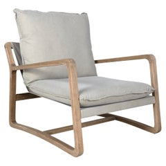 Pair of Birch Frame, Canvas Cushioned Sling Chair