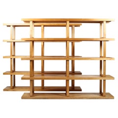 Pair of Birch Swedish Postmodern Minimalist Open Shelves