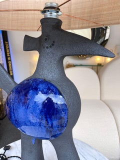 Pair of Bird Ceramic Lamps by Dominique Pouchain, France, 2020