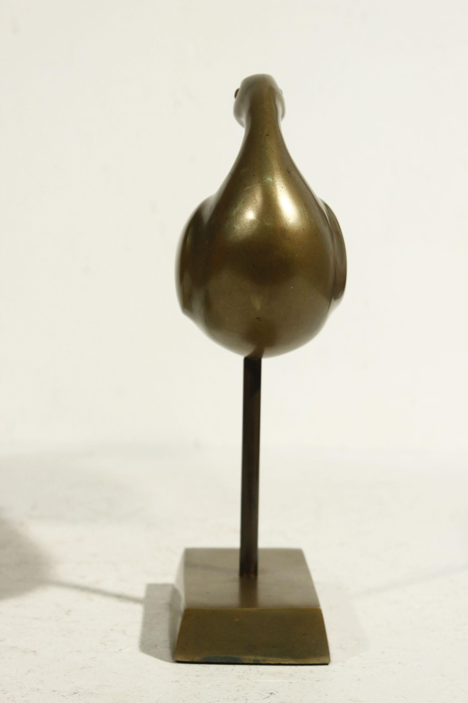 Pair of bird sculptures in brass, 1960s 3