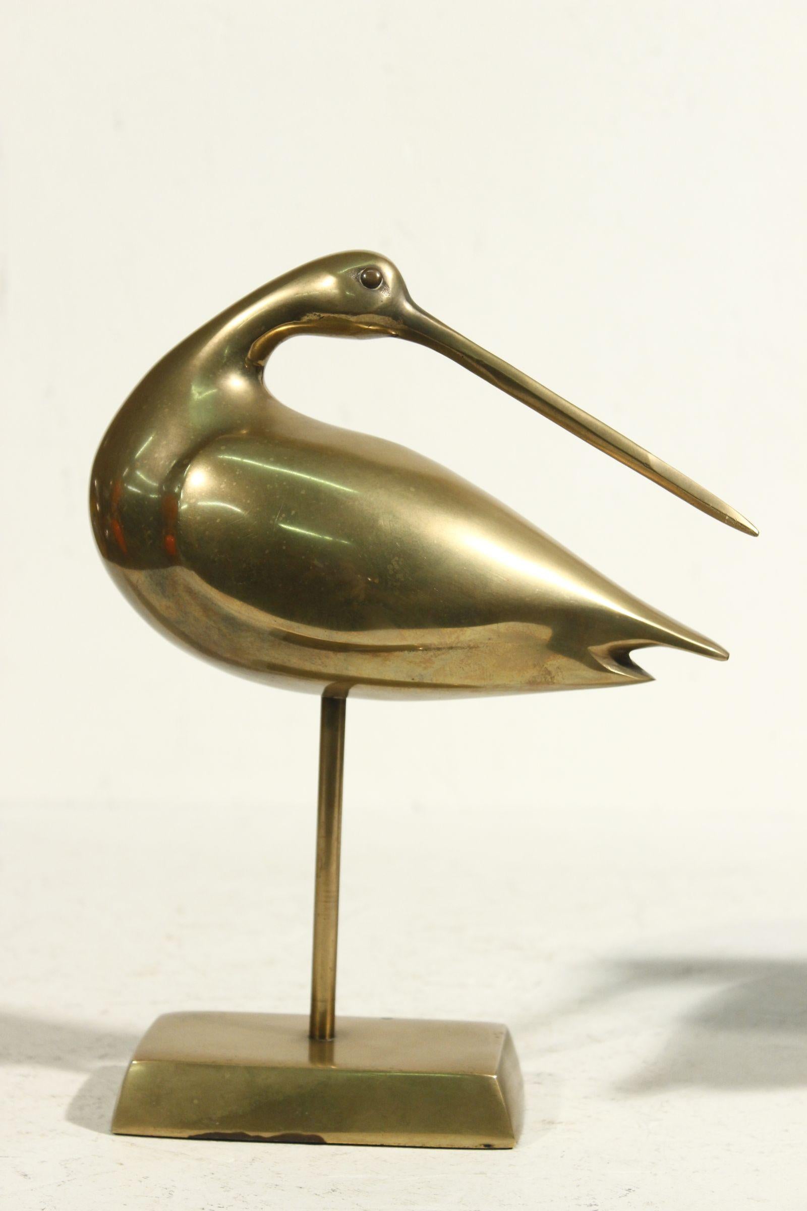 French Pair of bird sculptures in brass, 1960s