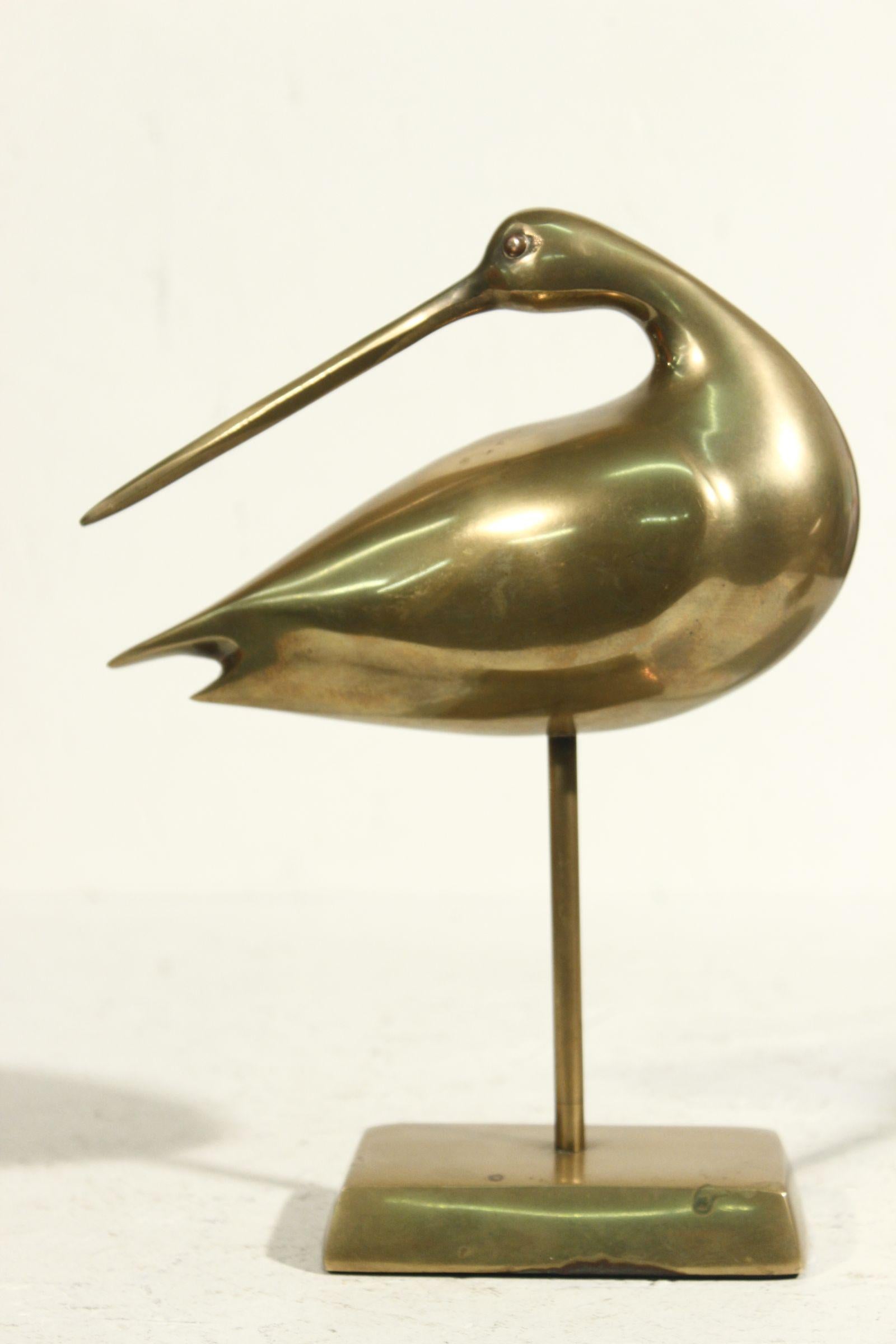 20th Century Pair of bird sculptures in brass, 1960s