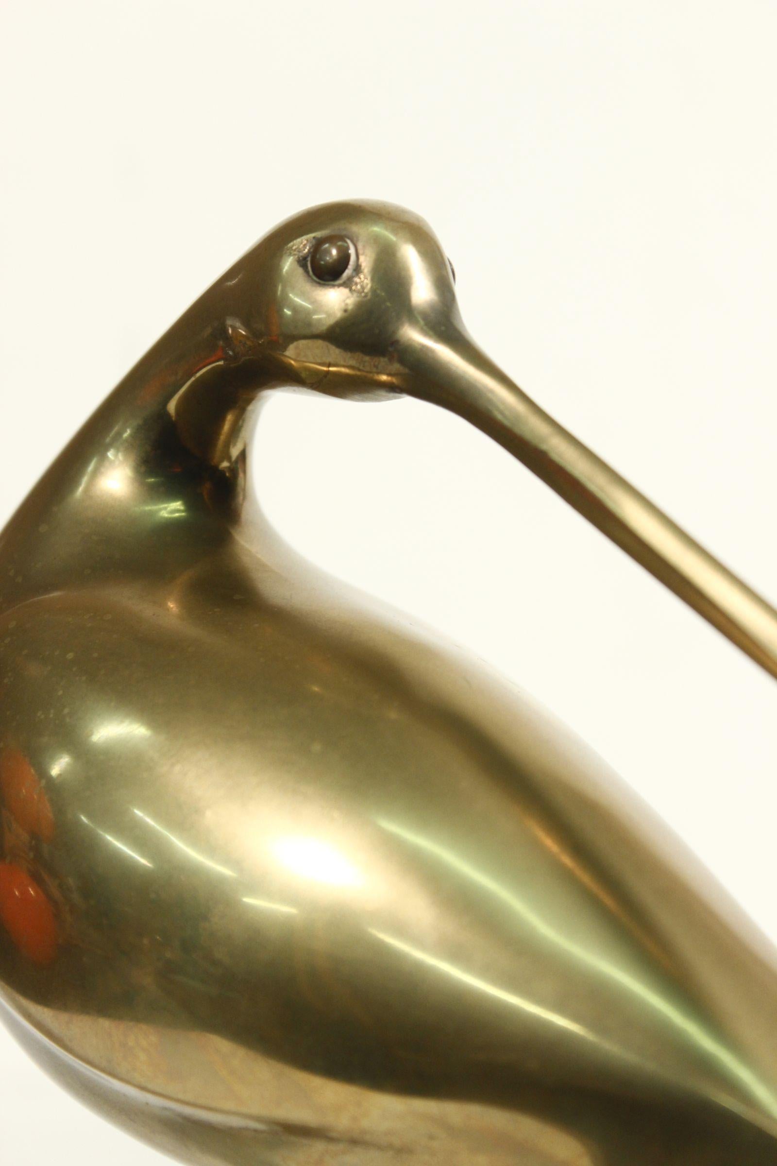 Brass Pair of bird sculptures in brass, 1960s