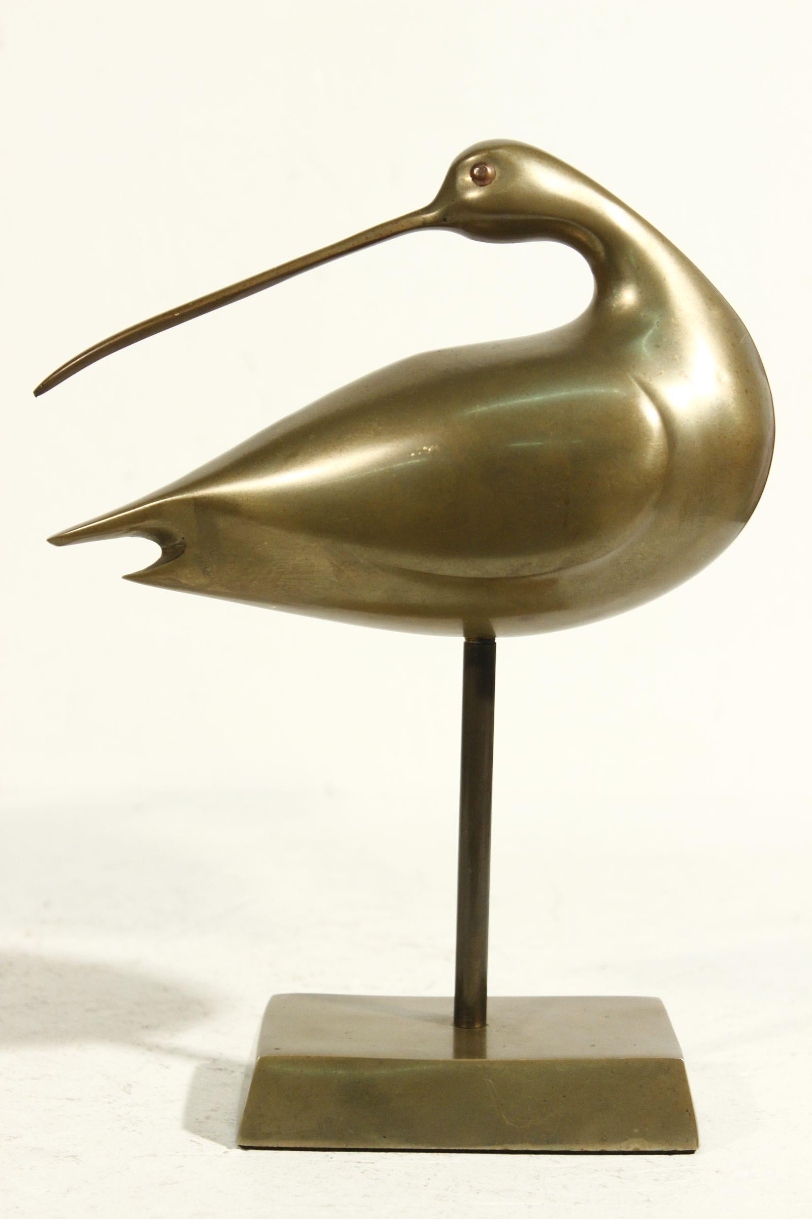 Pair of bird sculptures in brass, 1960s 2