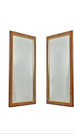 Pair of Birds Eye Maple Mirrors by Drexel Heritage