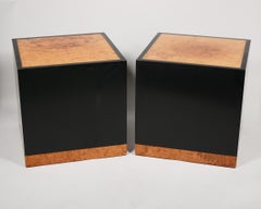 Beistelltische aus Vogelaugenahornmaser und Harzwürfeln von Edward Wormley, Paar