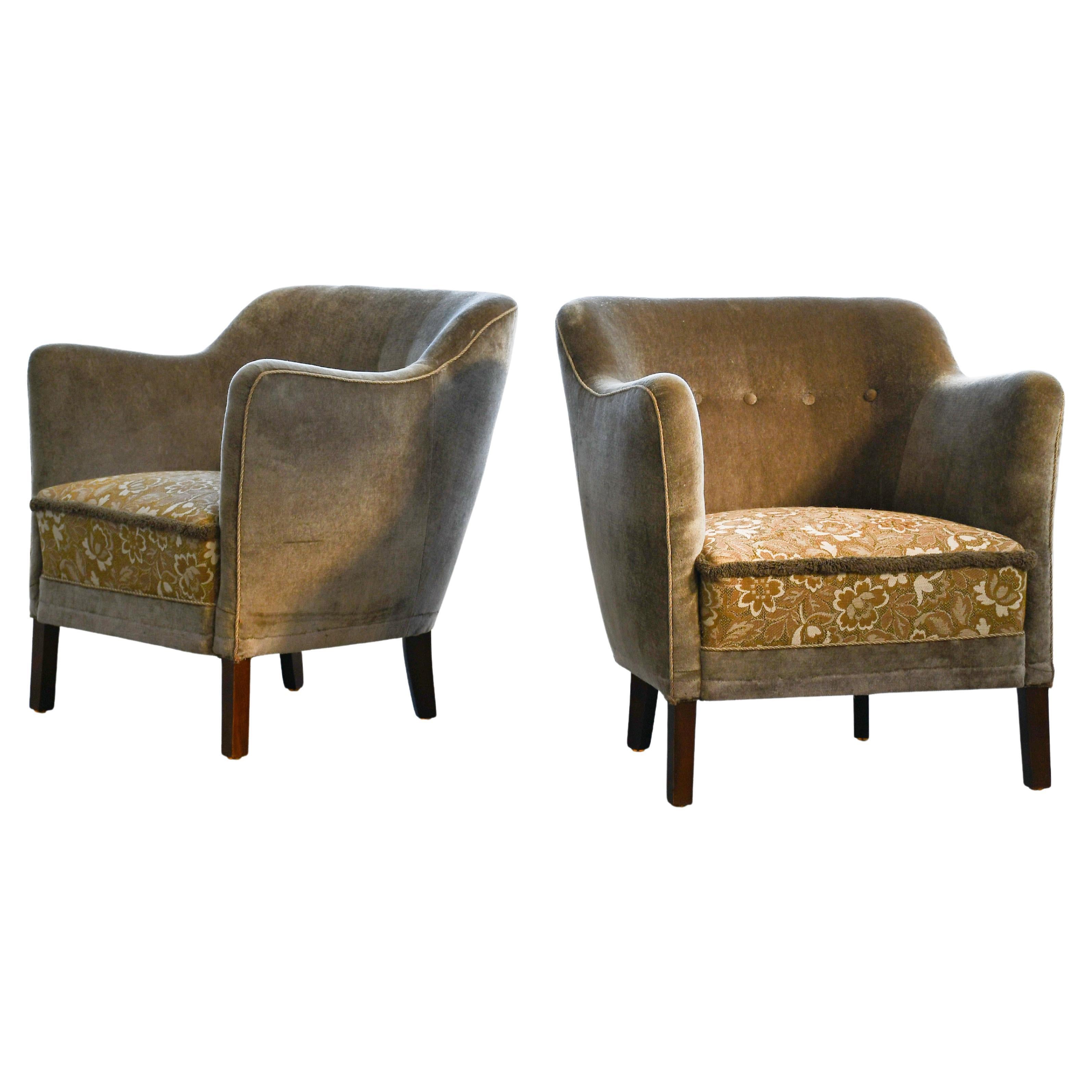 Pair of Birte Iversen Danish 1950's Pair of Lounge Chairs
