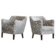 Pair of Birte Iversen Style Classic Danish 1950s Lounge Chairs