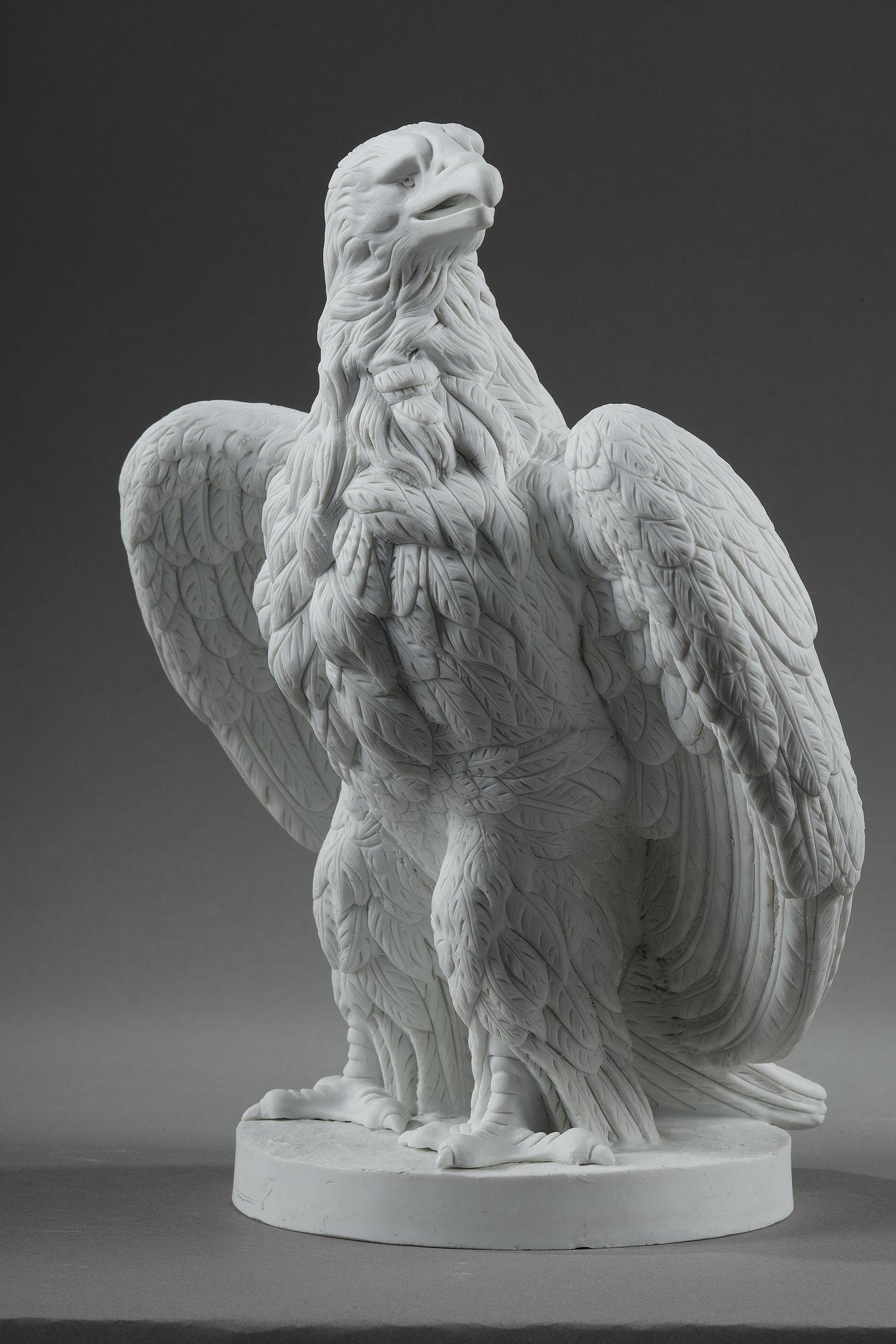 Coppia di sculture in biscuit raffiguranti aquile di Napoleone III in vendita 6