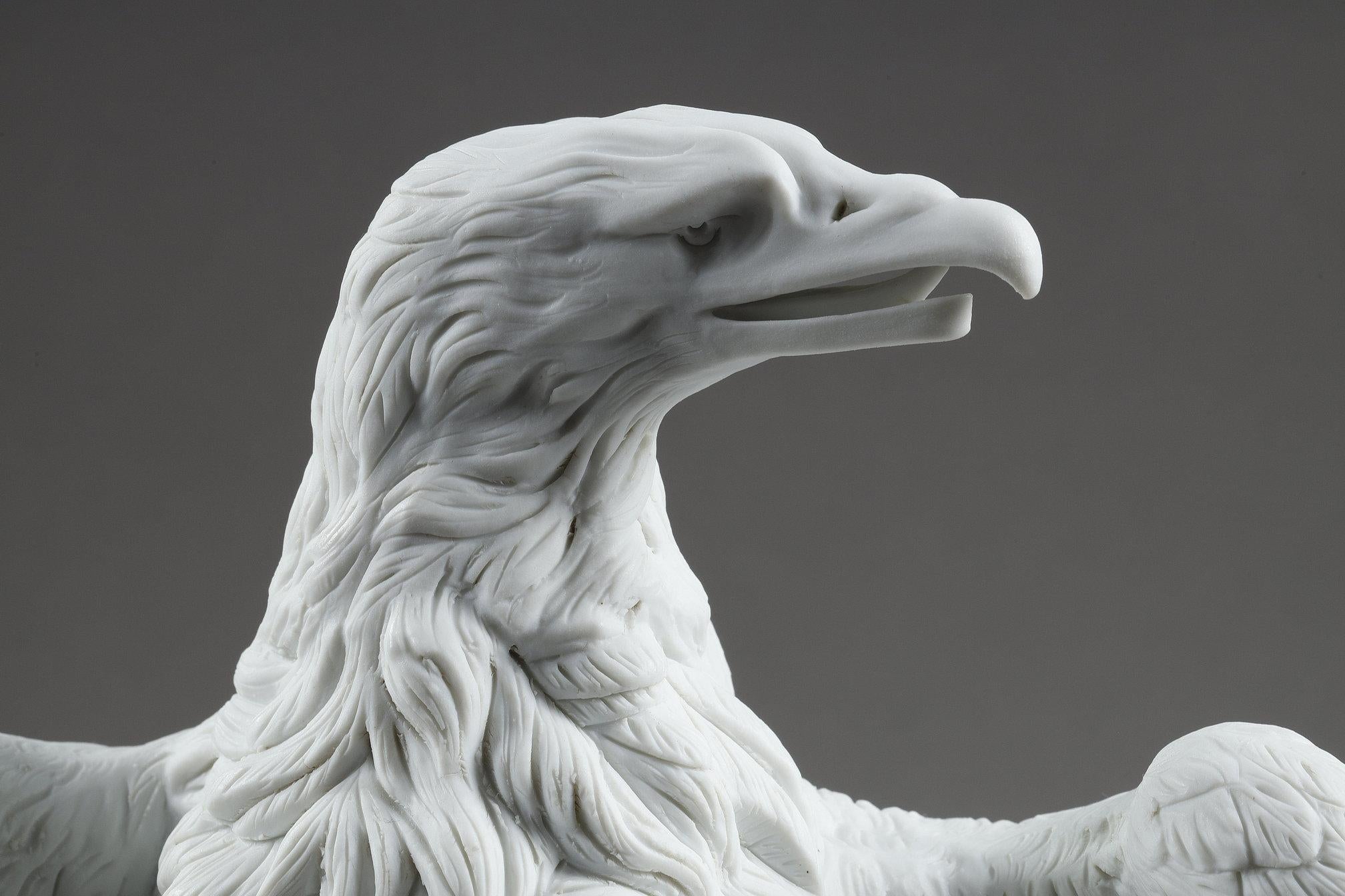 Coppia di sculture in biscuit raffiguranti aquile di Napoleone III in vendita 8