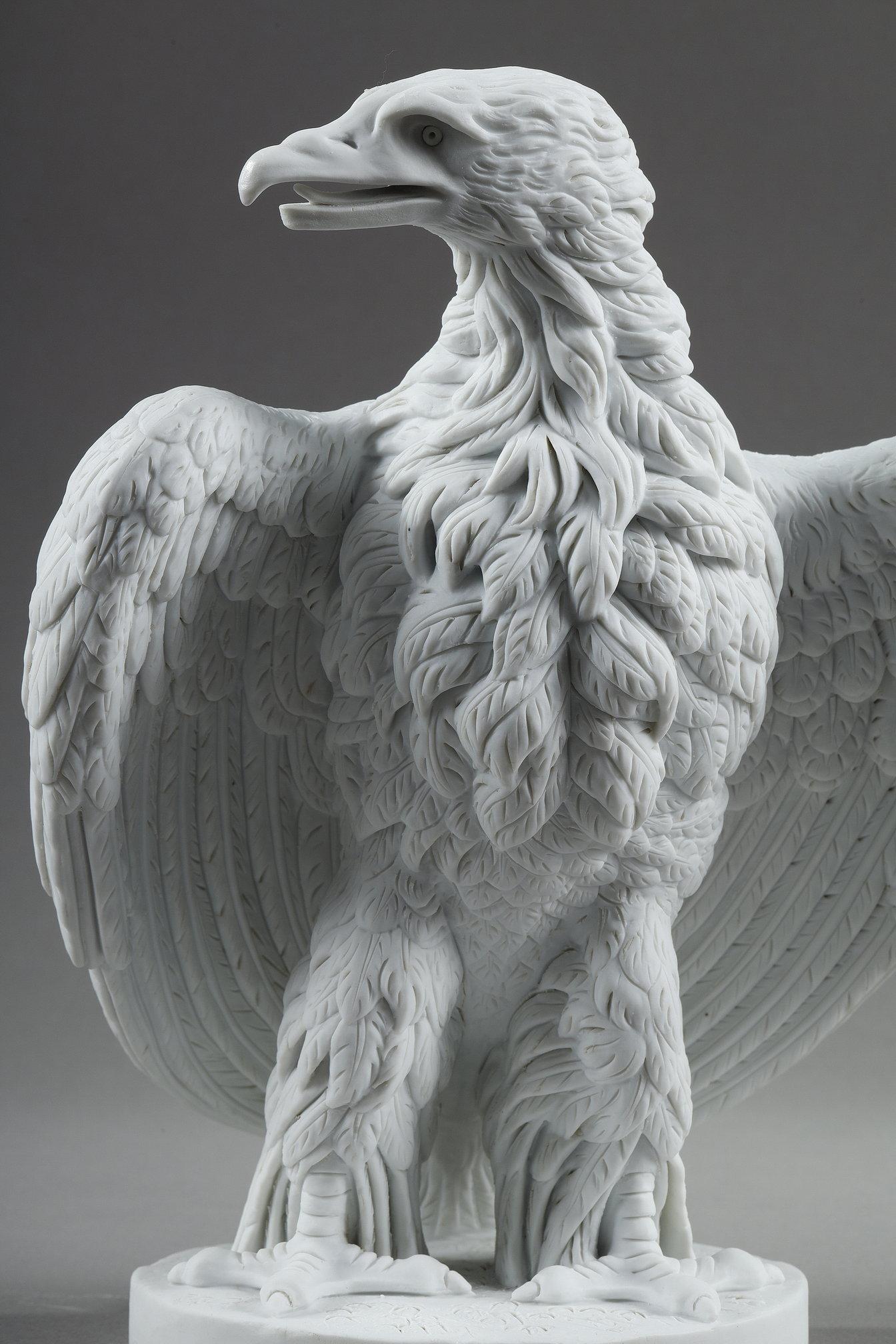 Coppia di sculture in biscuit raffiguranti aquile di Napoleone III in vendita 9