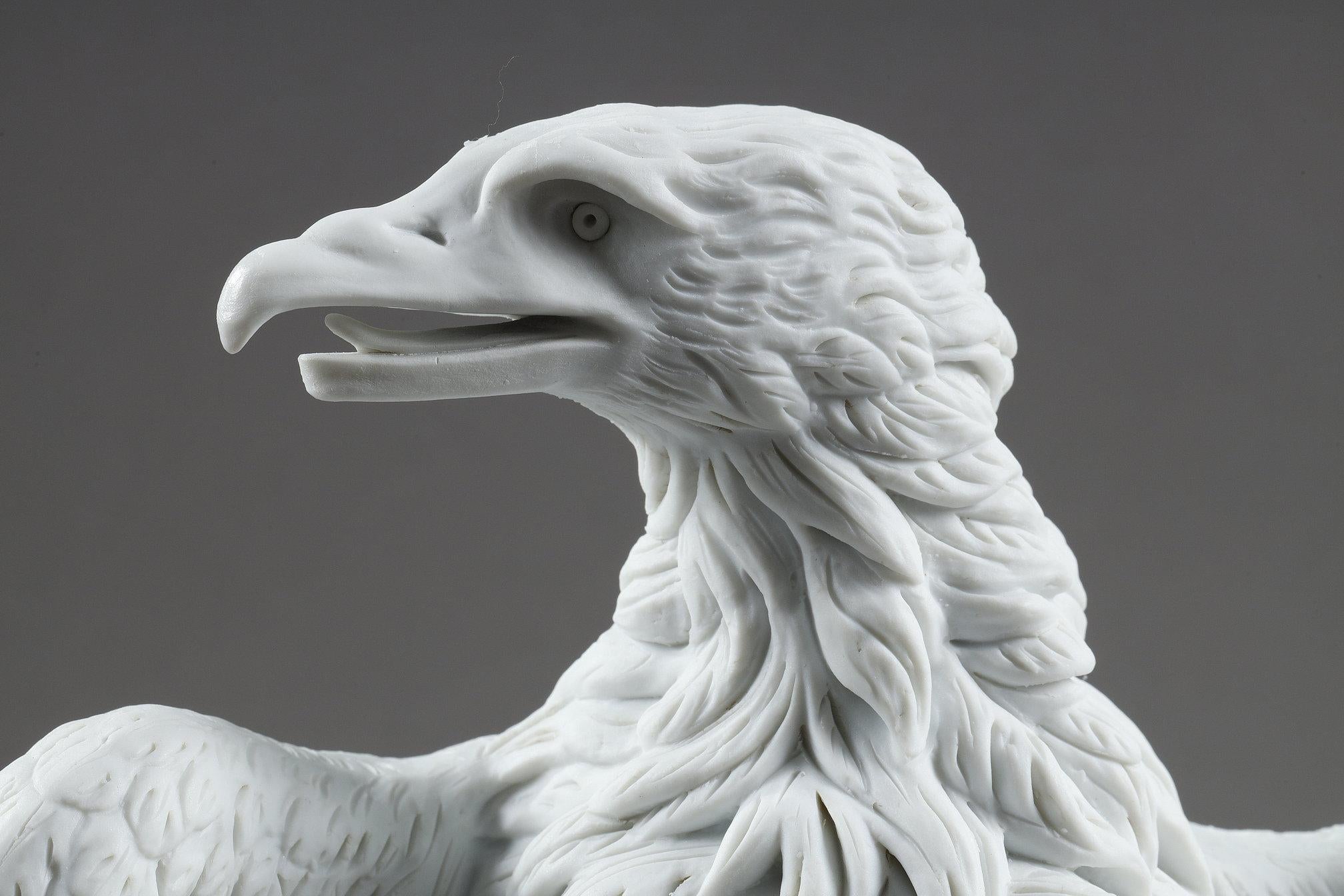 Coppia di sculture in biscuit raffiguranti aquile di Napoleone III in vendita 10