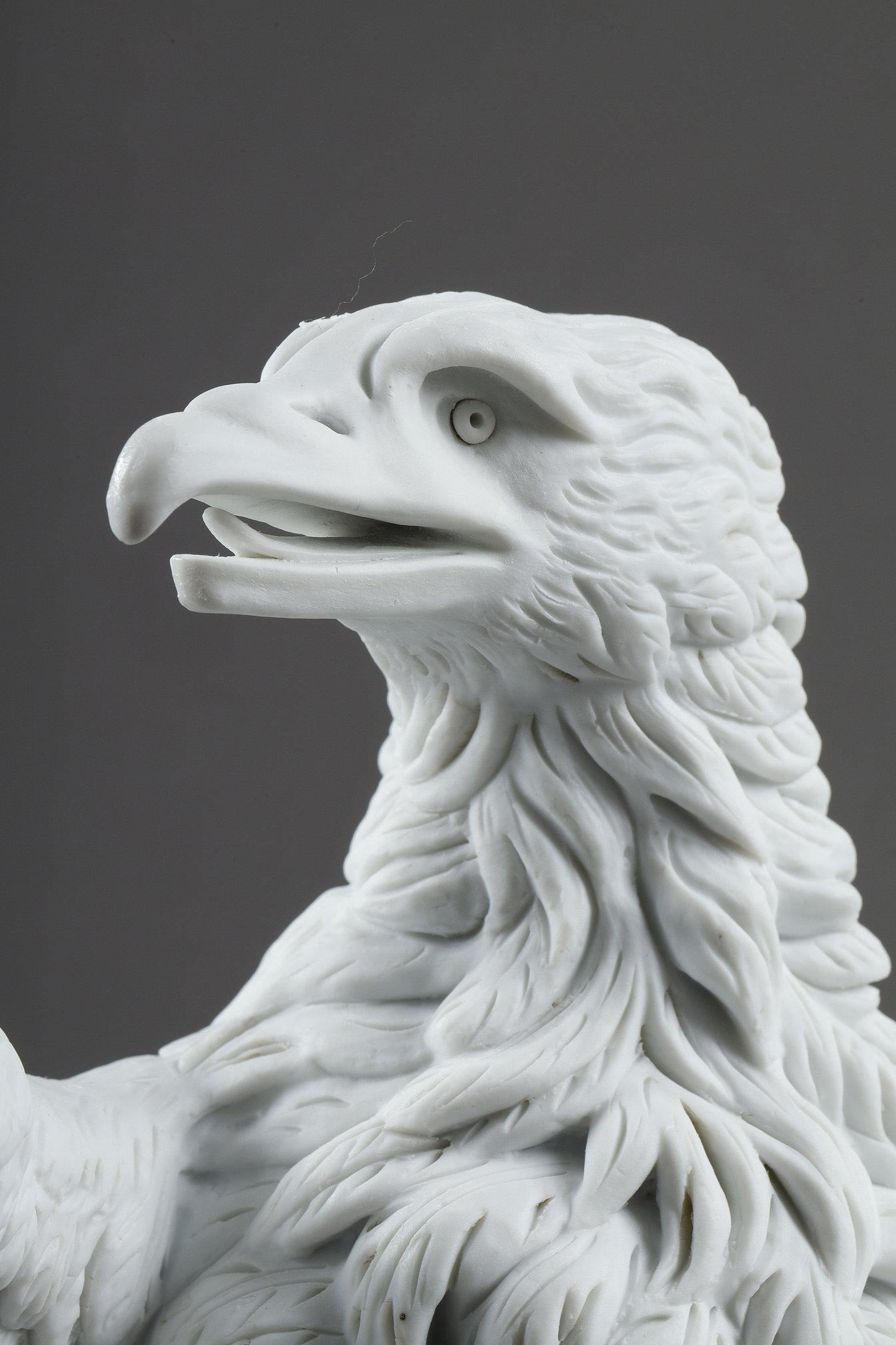 Coppia di sculture in biscuit raffiguranti aquile di Napoleone III in vendita 11