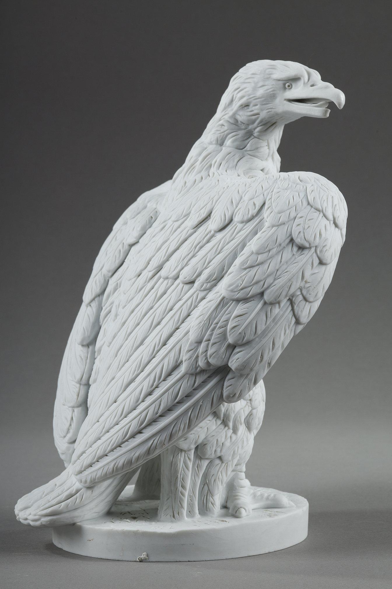 Coppia di sculture in biscuit raffiguranti aquile di Napoleone III in vendita 2