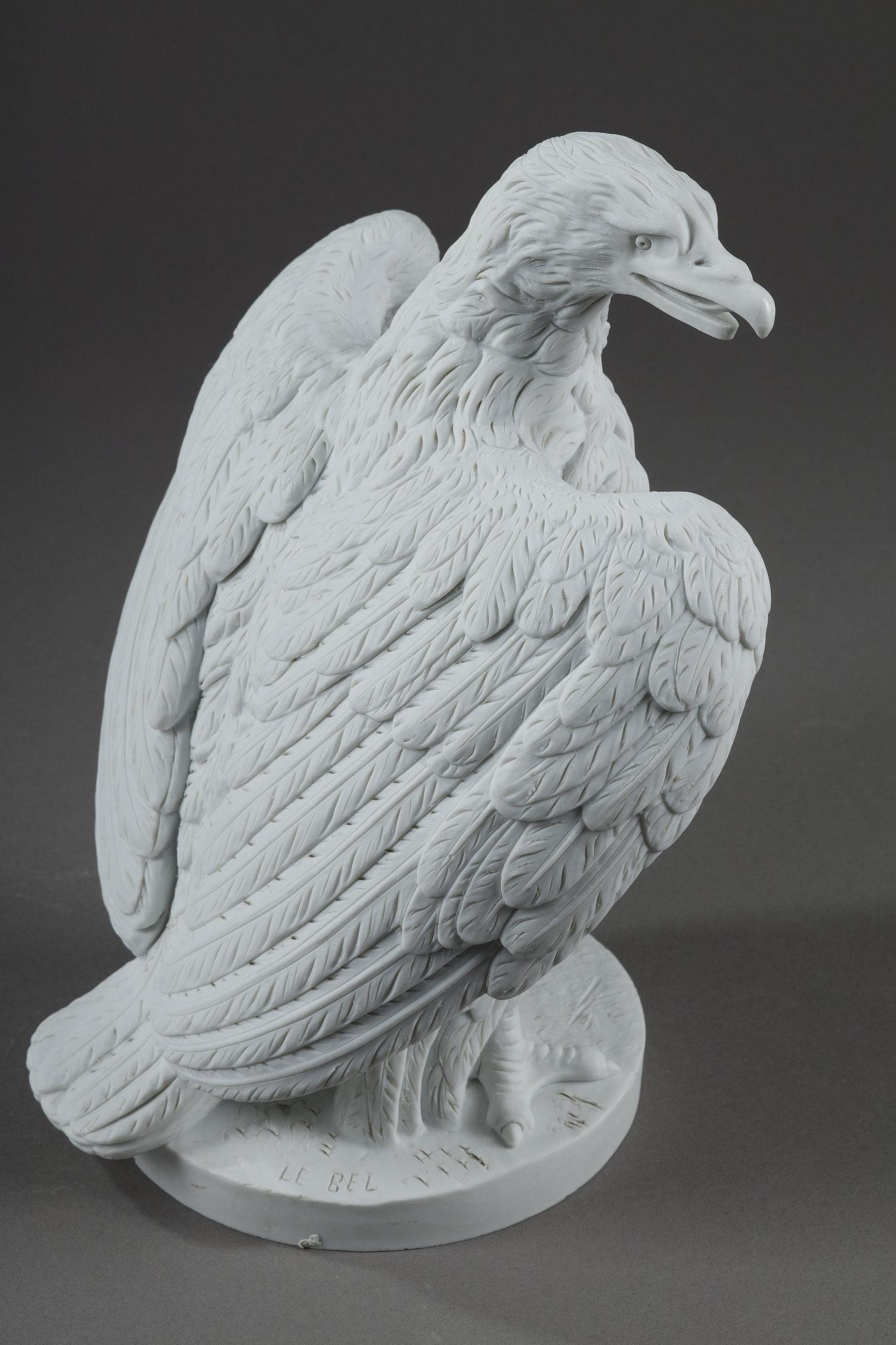 Coppia di sculture in biscuit raffiguranti aquile di Napoleone III in vendita 3