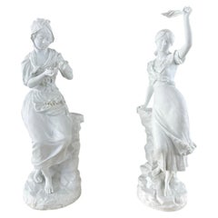Paire de sculptures en biscuit, signées G. Lévy (1820-1899), XIXe siècle