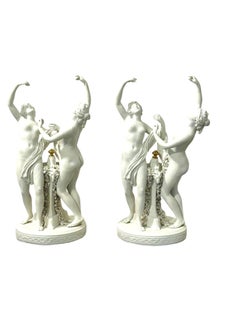 Pair of Bisque Porcelain Figural Groups, Sèvres Style, Late 19th Century