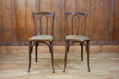 Pair of Bistro Chairs Bentwood Technique, 20th Century, France