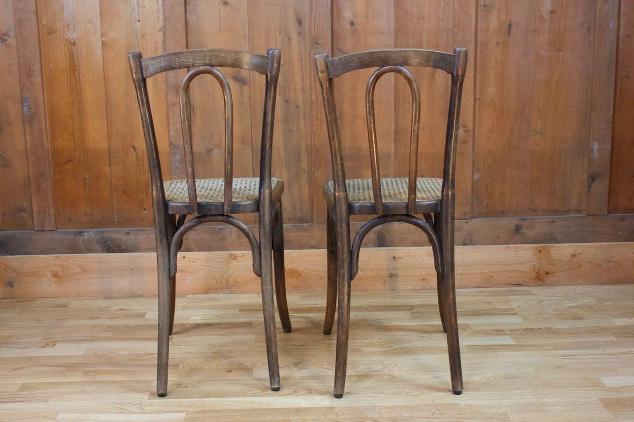 20ième siècle Paire de chaises Bistro Technique du bois cintré, 20ème siècle, France en vente