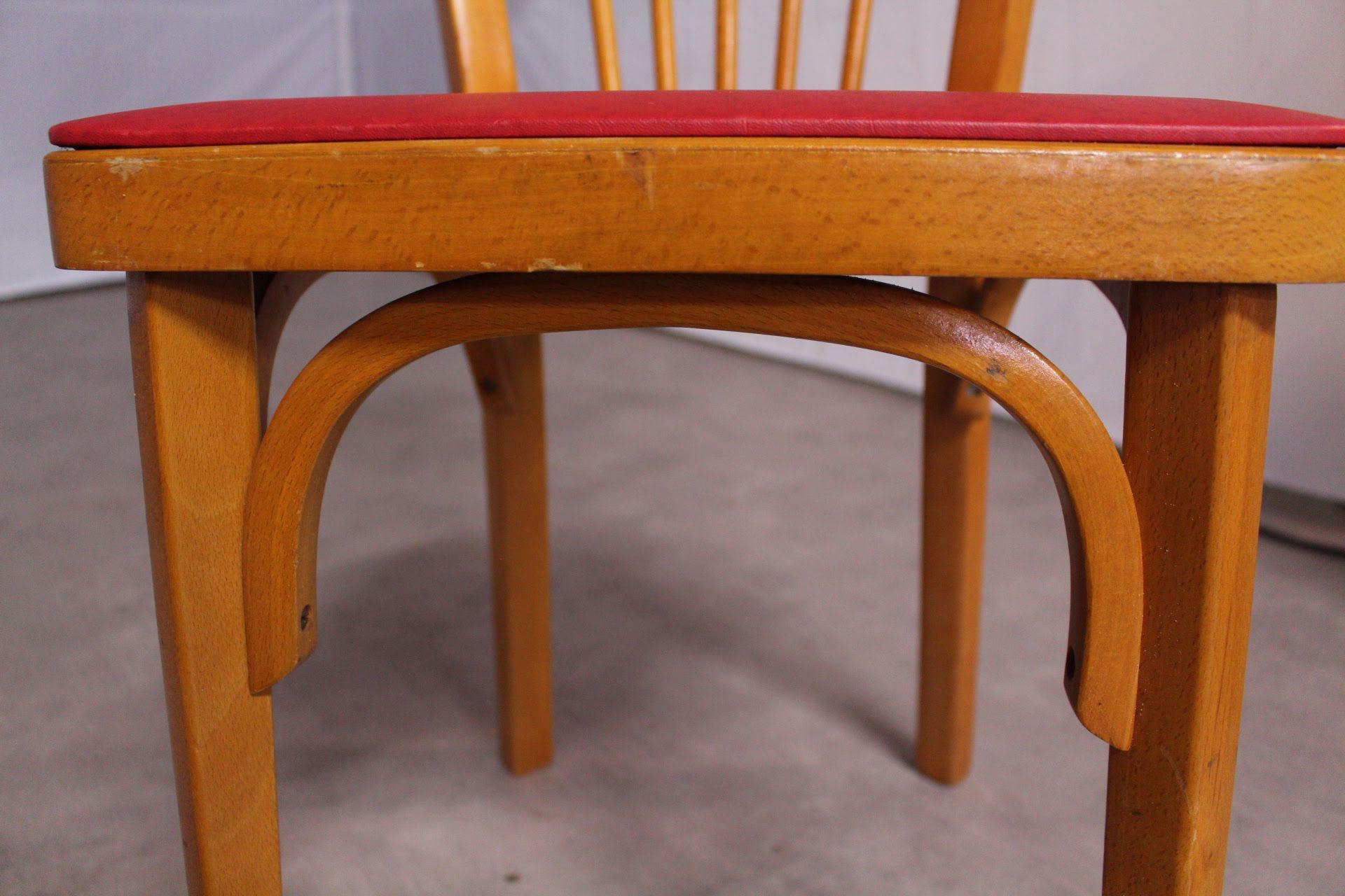 20th Century Pair of Bistro Dining Chairs Baumann France Midcentury, circa 1950 For Sale