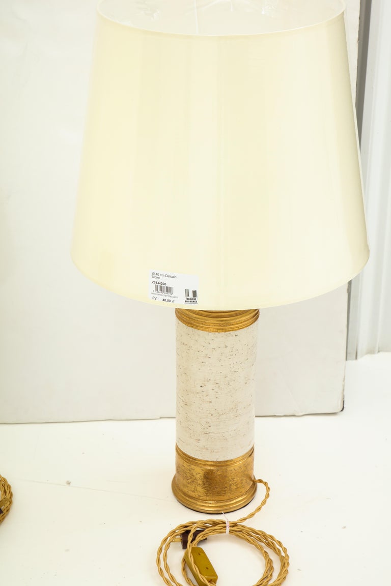Pair Of Bitossi Birch Tree And Gold Ceramic Lamps
