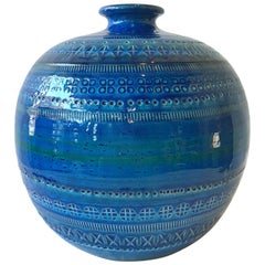 Pair of Bitossi Blue Rimini Flavia Montelupo Vase