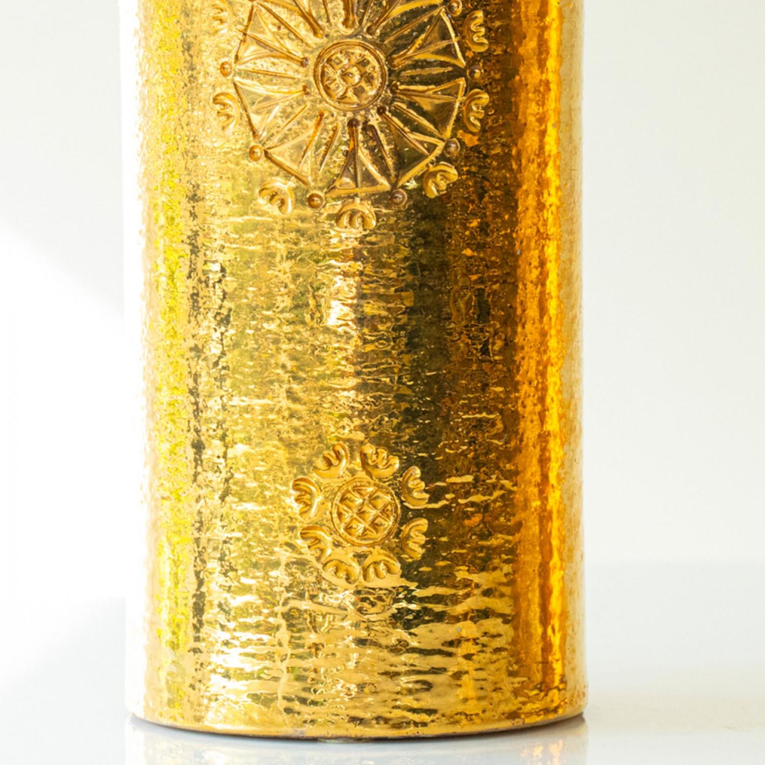 Fine XX secolo Pair of Bitossi Ceramic FLoor Table Lamps, Silk Lampshade by R. Houben in vendita