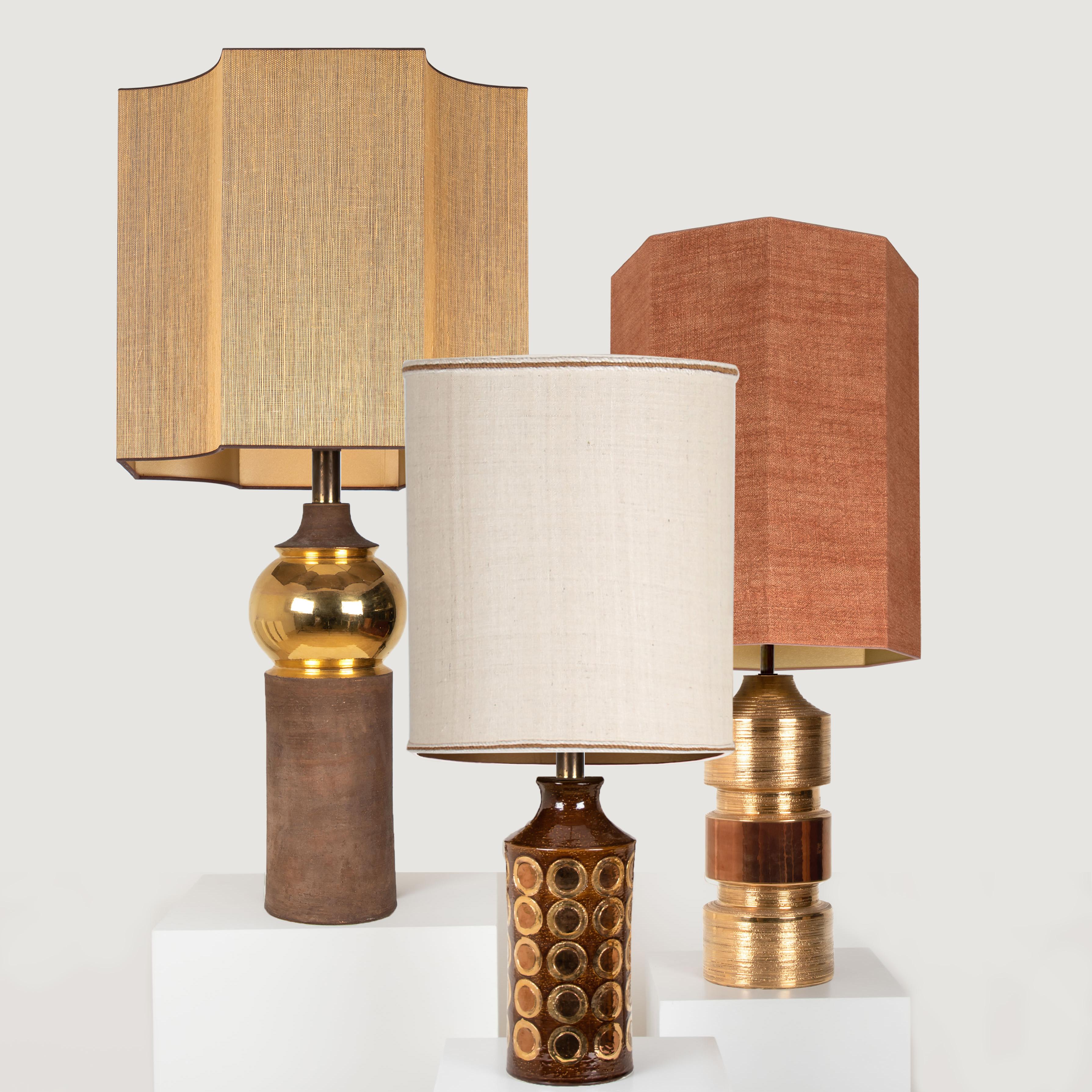 Pair of Bitossi Lamps for Bergboms, with Custom Made Shades by Rene Houben For Sale 3