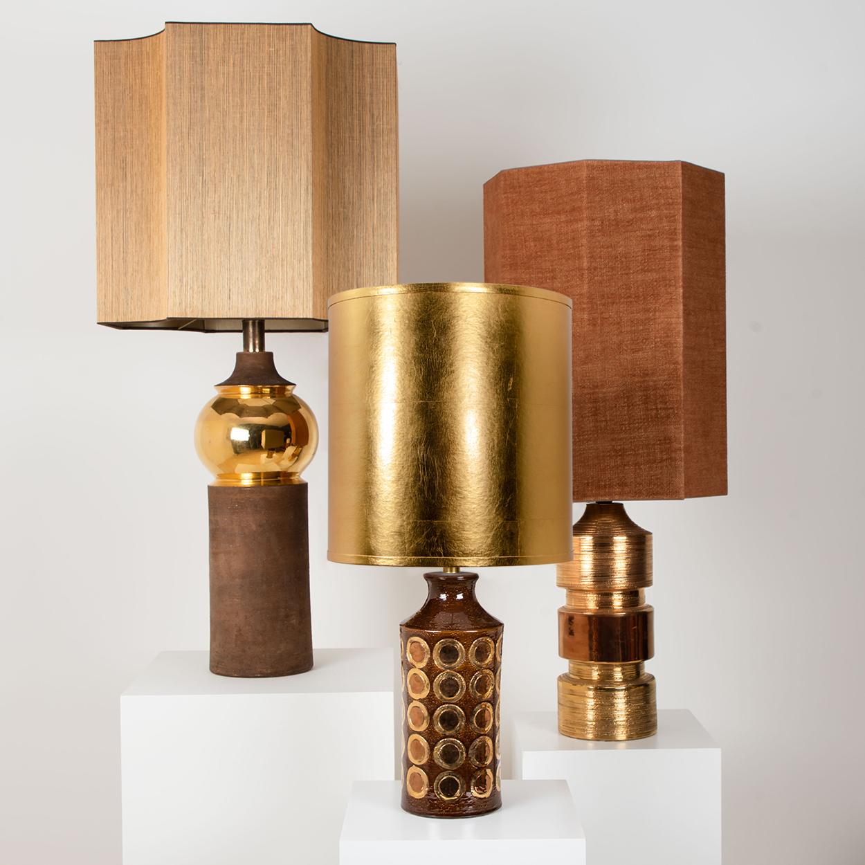 Pair of Bitossi Lamps for Bergboms, with Custom Made Shades by Rene Houben For Sale 4
