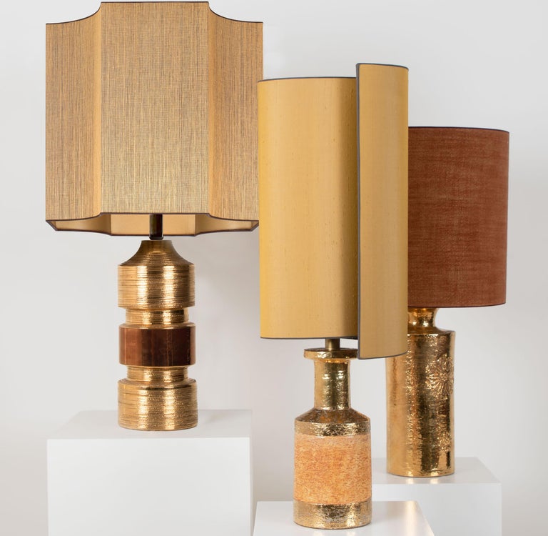 Pair of Bitossi Lamps for Bergboms, with Custom Made Shades by Rene Houben For Sale 6