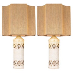 Pair of Bitossi Lamps for Bergboms, with Custom Made Shades by Rene Houben