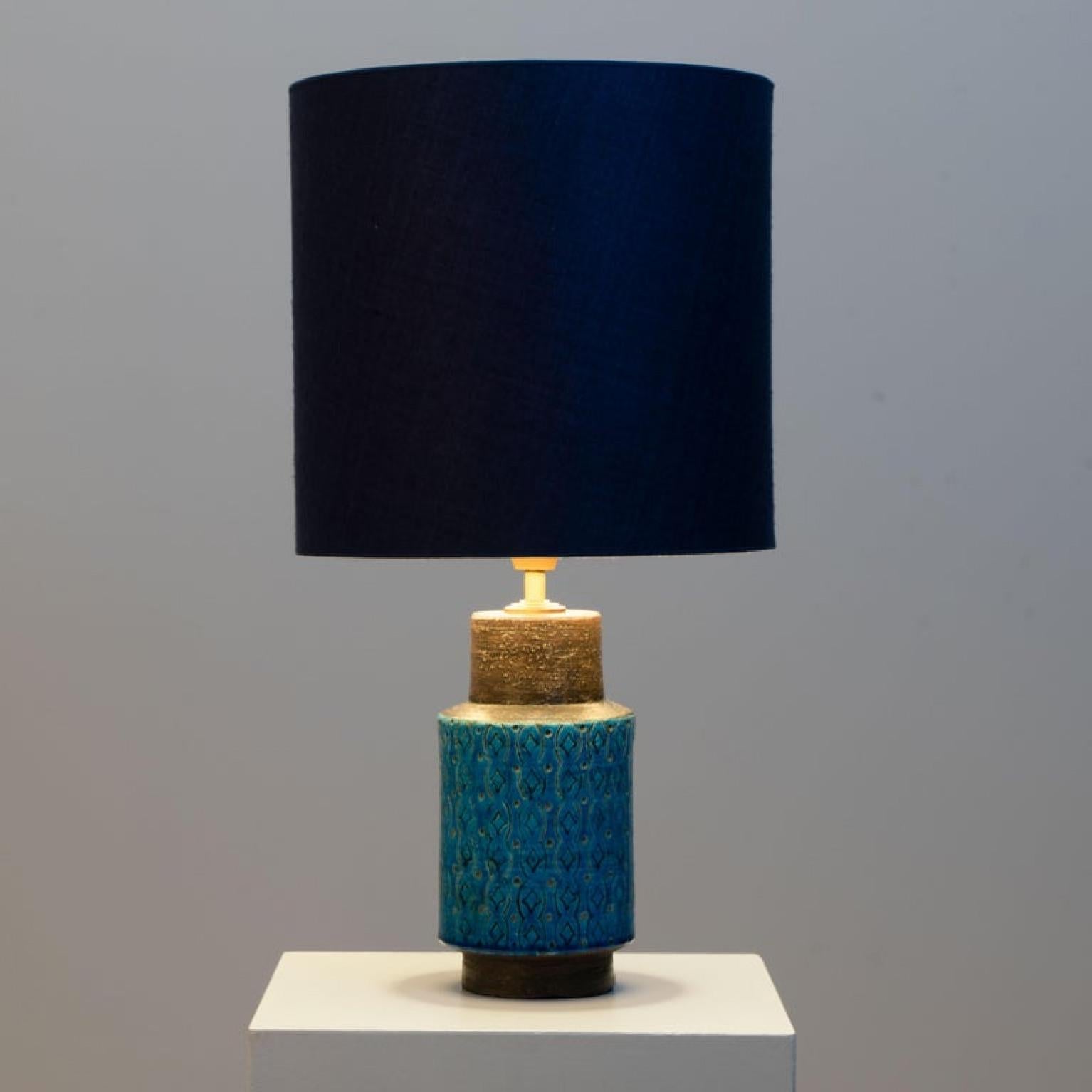 Pair of Bitossi Table Lamps with New Silk Custom Made Lampshades by René Houben For Sale 2