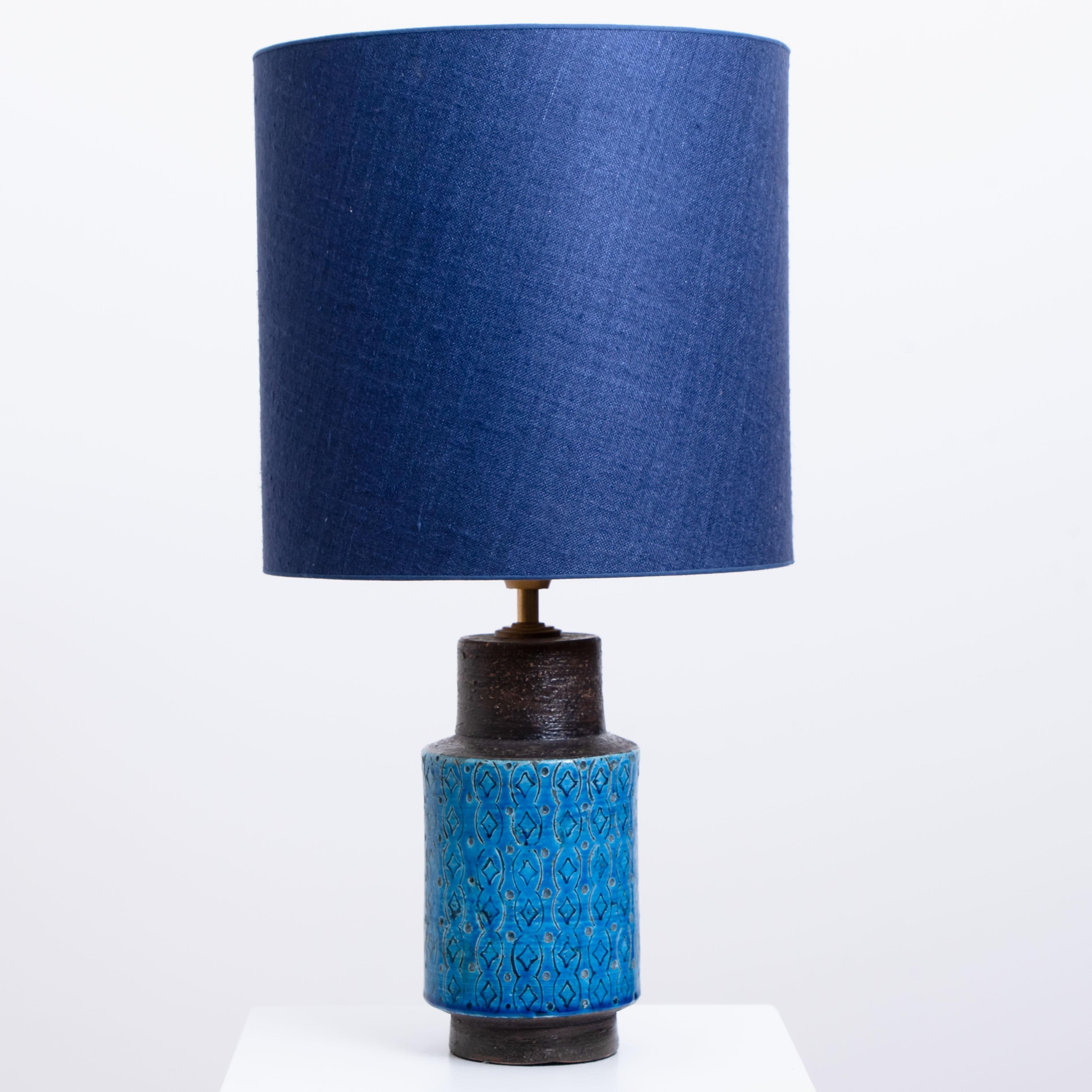 Pair of Bitossi Table Lamps with New Silk Custom Made Lampshades by René Houben For Sale 5