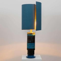 Pair of Bitossi Table Lamps with New Silk Custom Made Lampshades by René Houben
