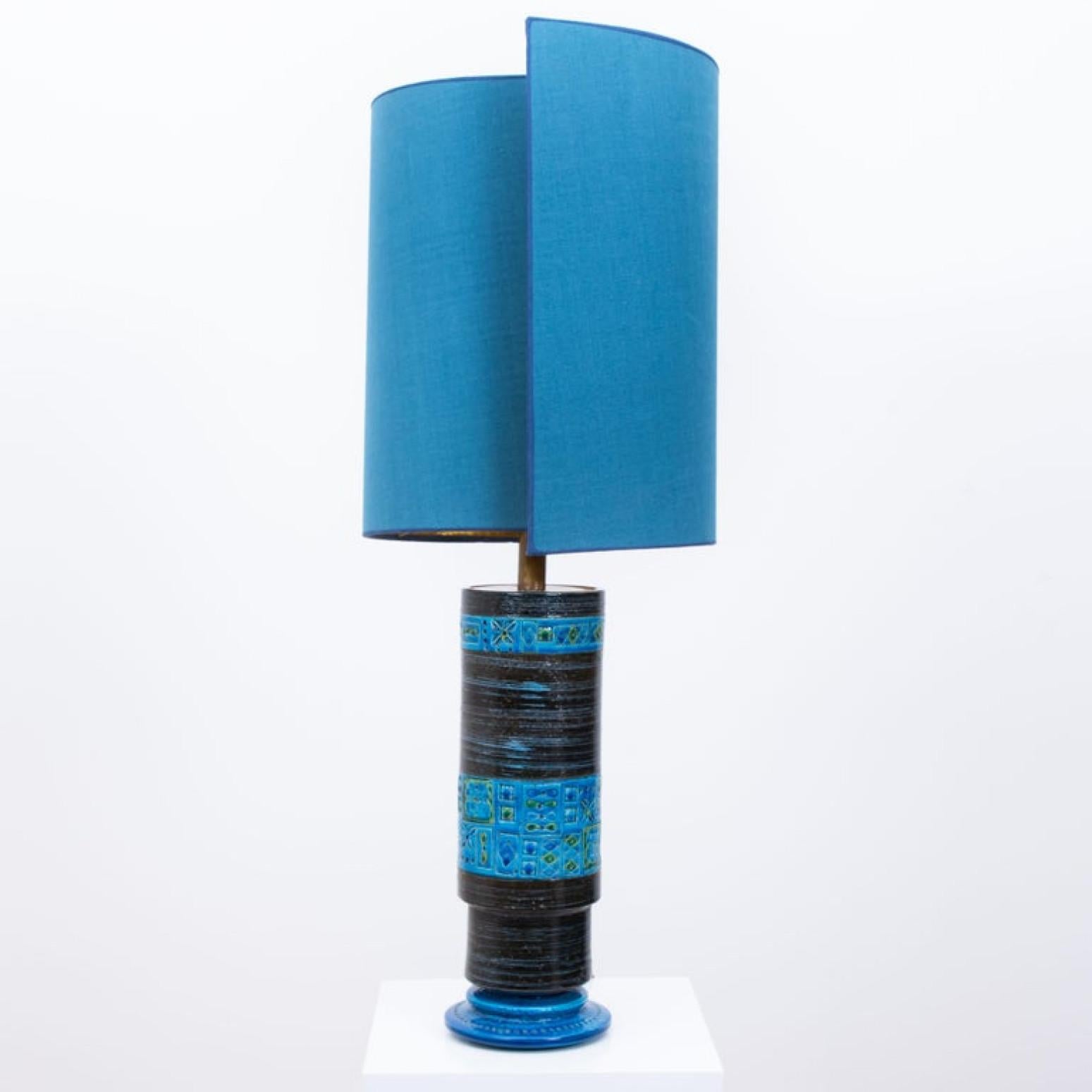 Austrian Pair of Bitossi Table Lamps with New Silk Custom Made Lampshades by René Houben For Sale