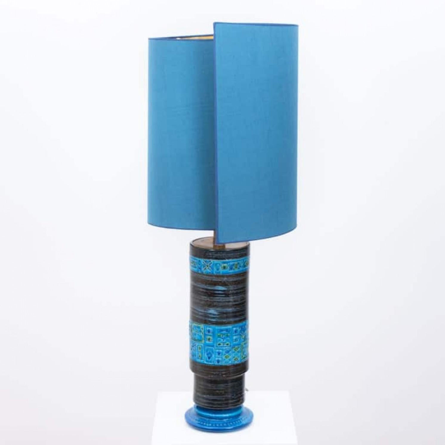 Other Pair of Bitossi Table Lamps with New Silk Custom Made Lampshades by René Houben For Sale