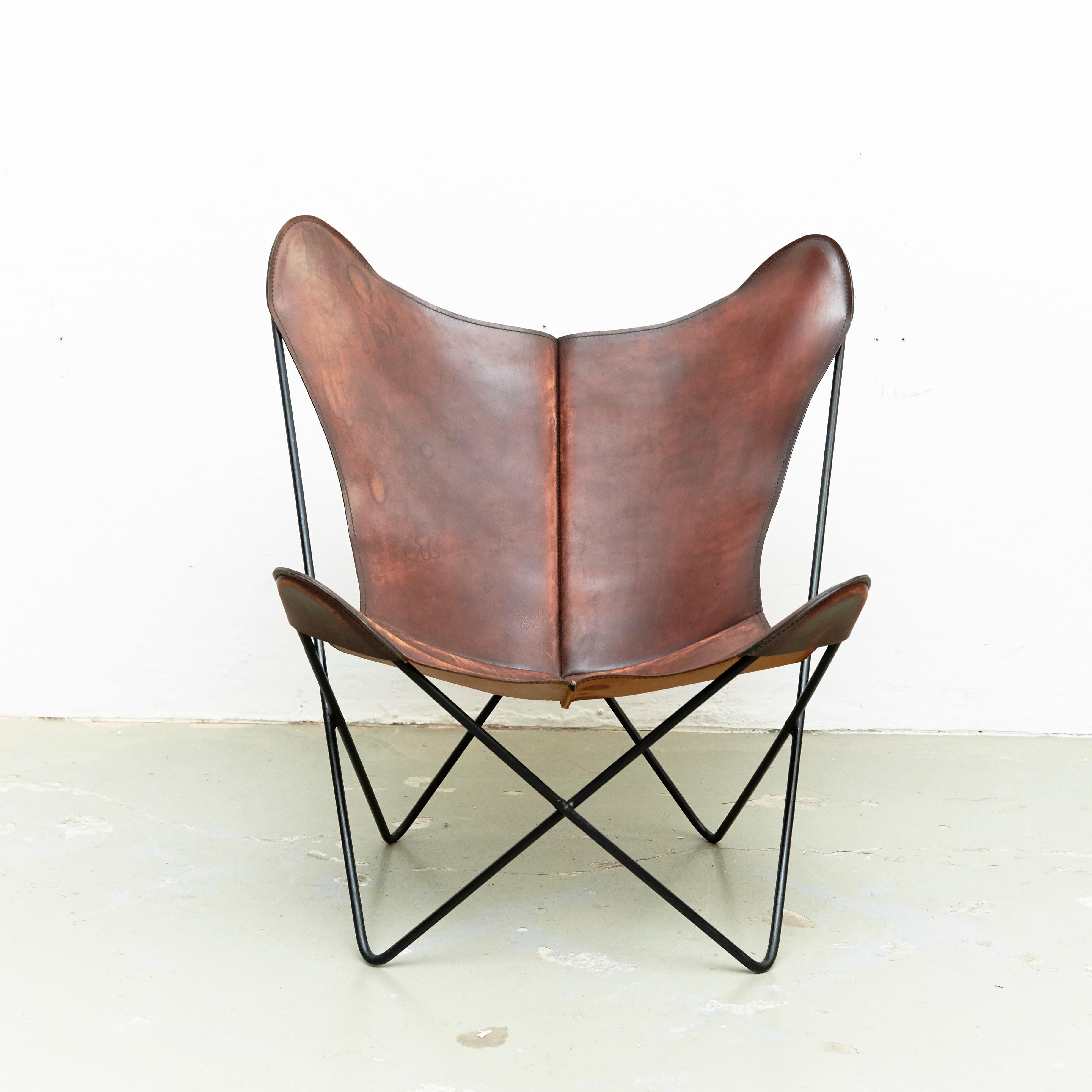 Pair of Bkf Butterfly Lounge Leather Chairs, circa 1980 8