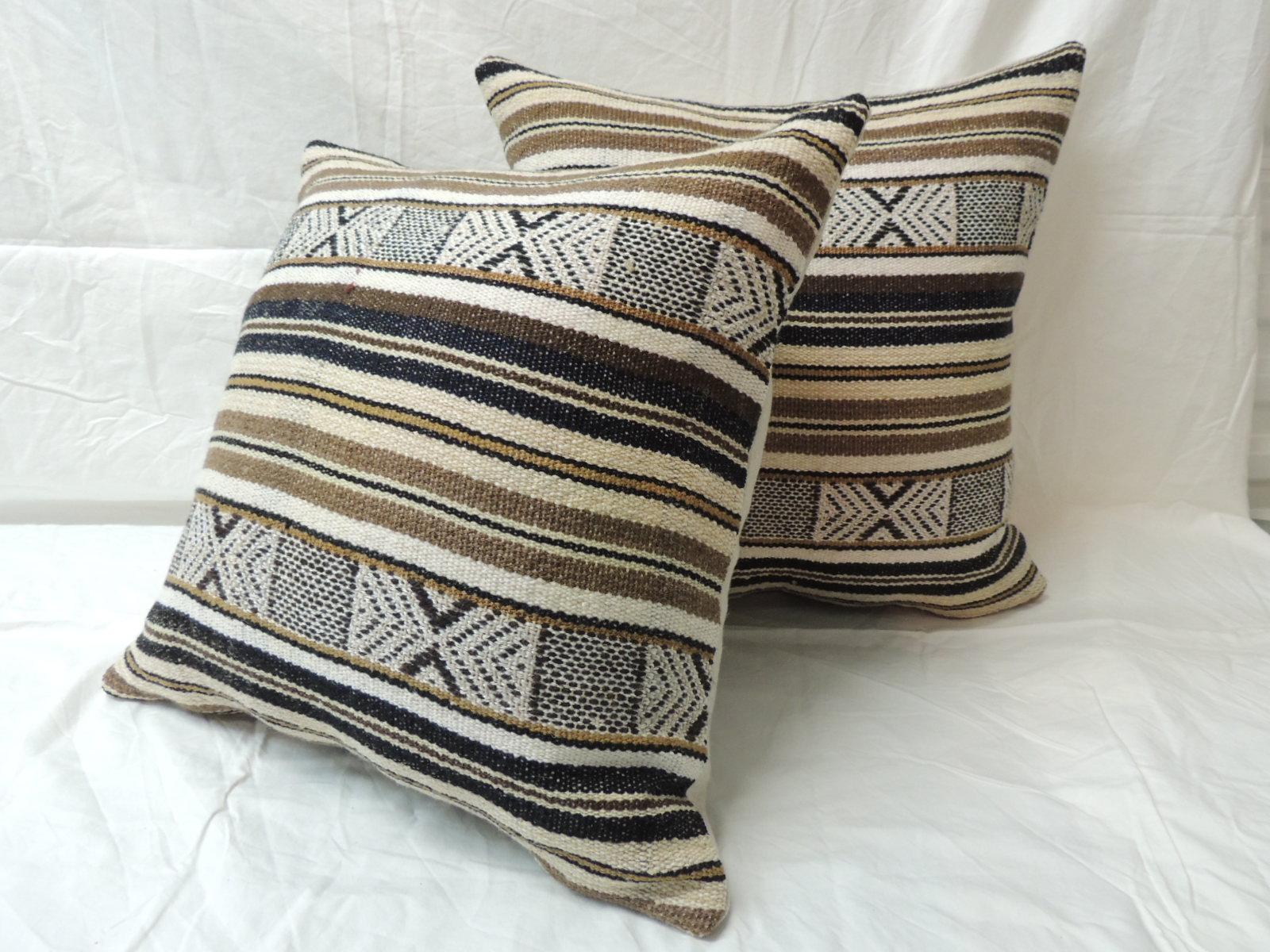 black and brown throw pillows